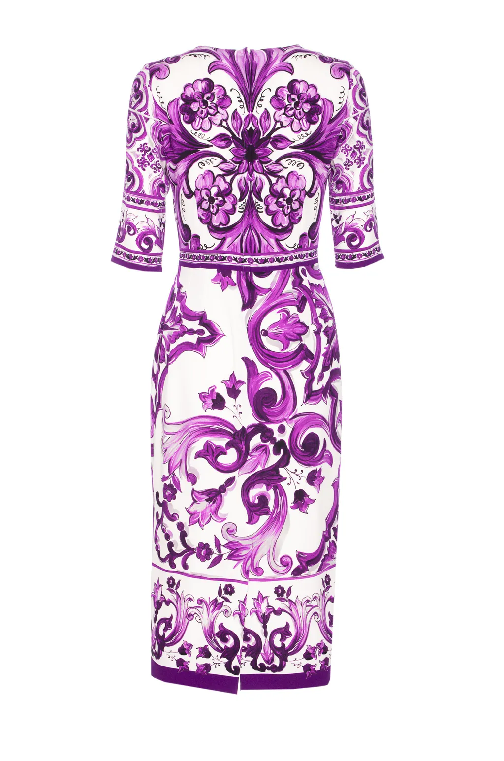 Majolica-Printed Charmeuse Dress