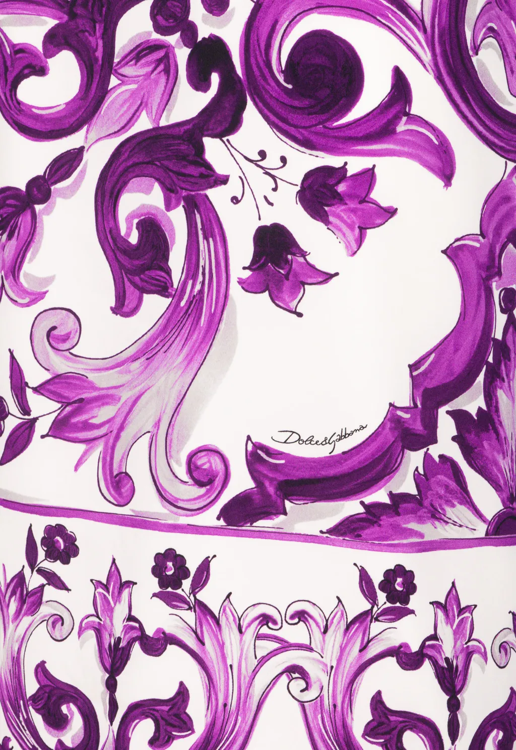 Majolica-Printed Charmeuse Dress