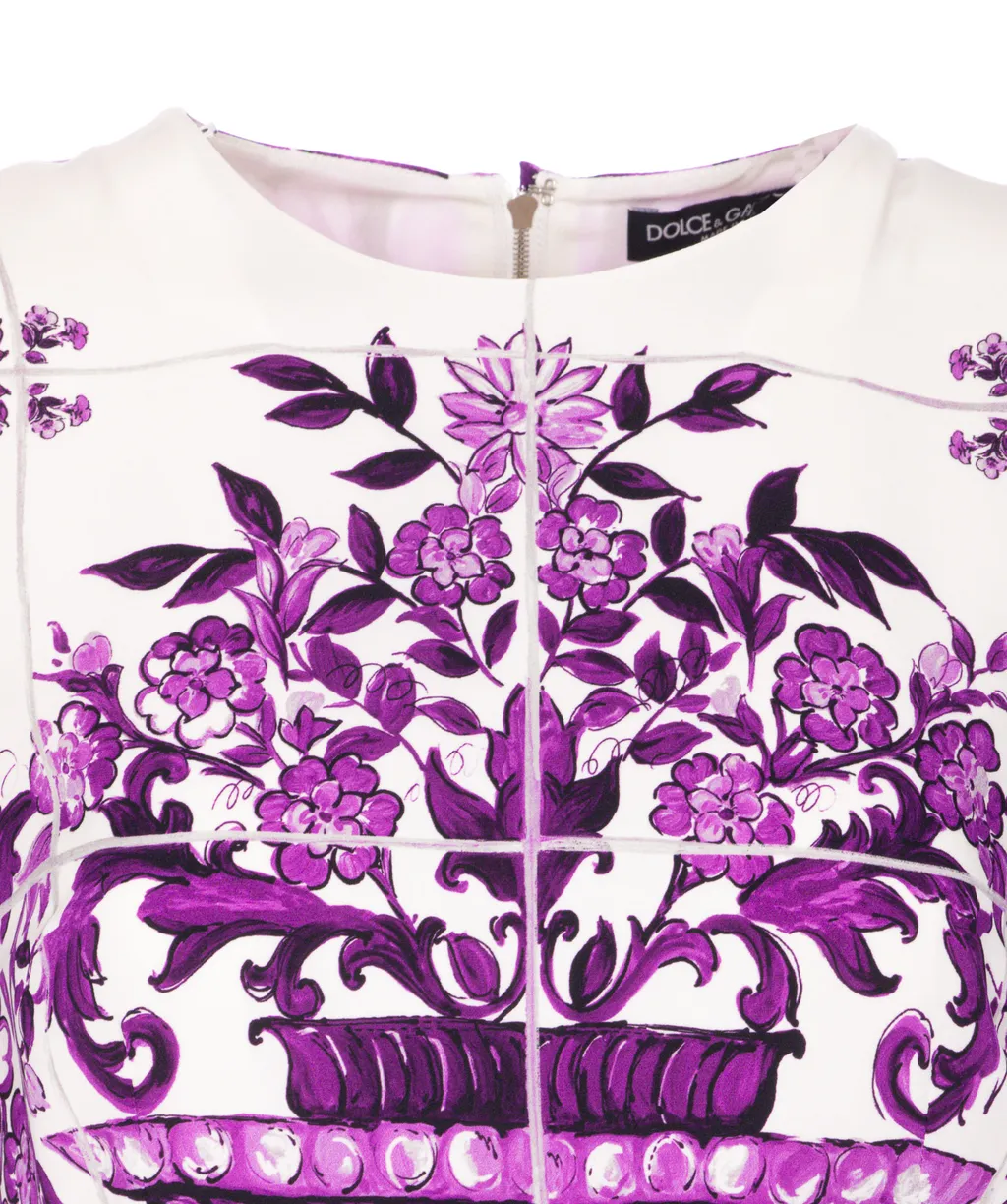 Majolica-Printed Charmeuse Dress