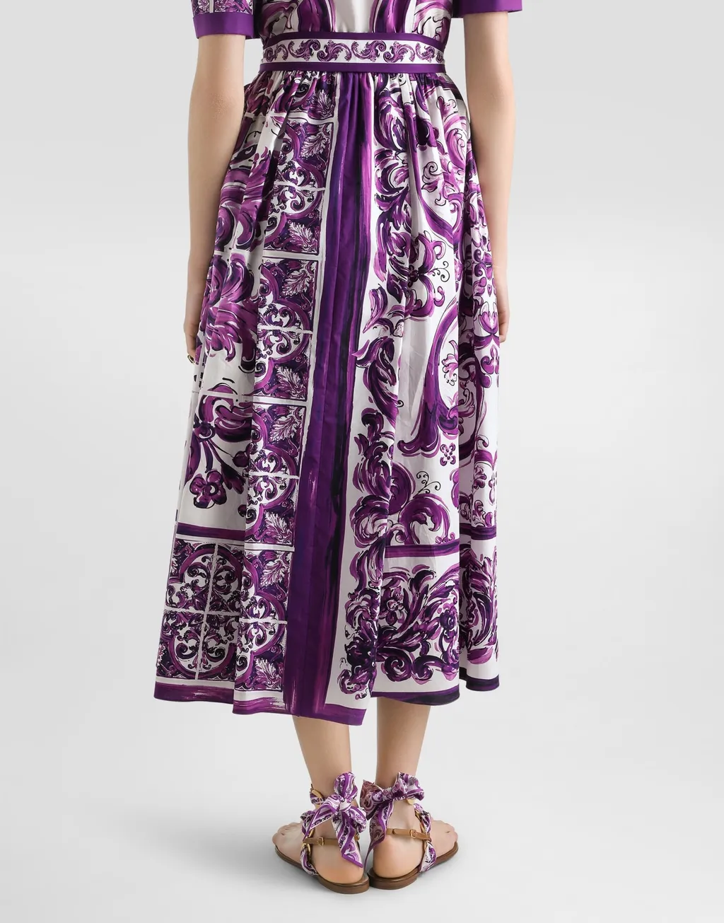 Majolica Printed Short-Sleeved Midi Dress