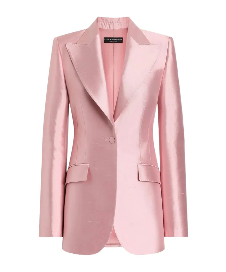 Single-Breasted Satin Jacket