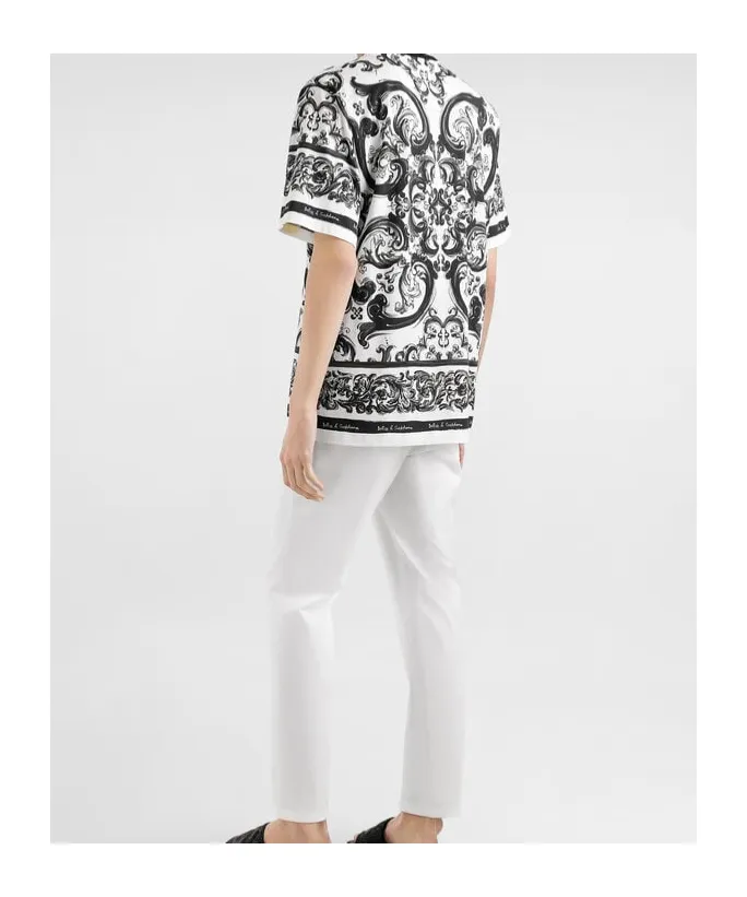 Majolica-Printed Short-Sleeved T-Shirt