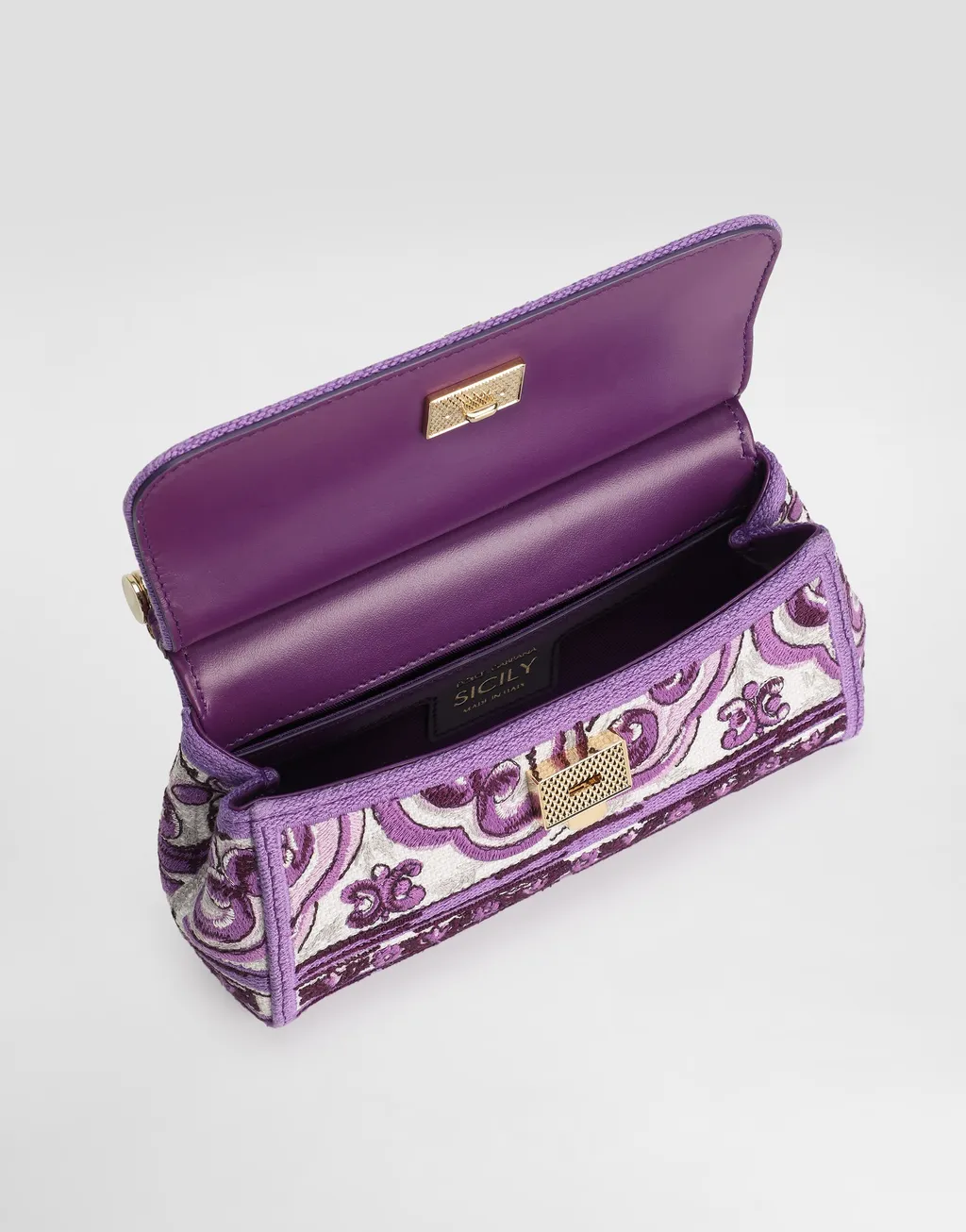 Majolica Embroidered Small Sicily Handbag