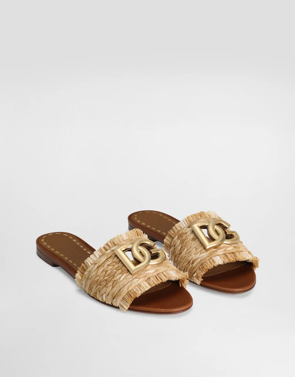 Logo Plaque Braided Slippers