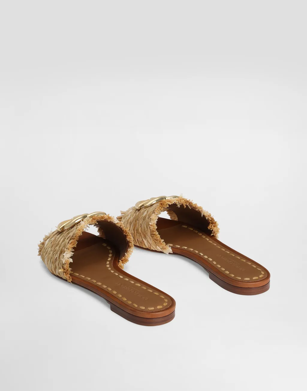 Logo Plaque Braided Slippers