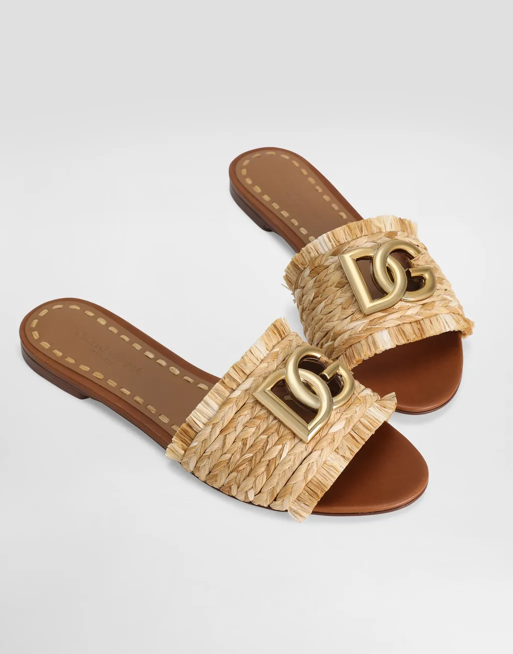Logo Plaque Braided Slippers
