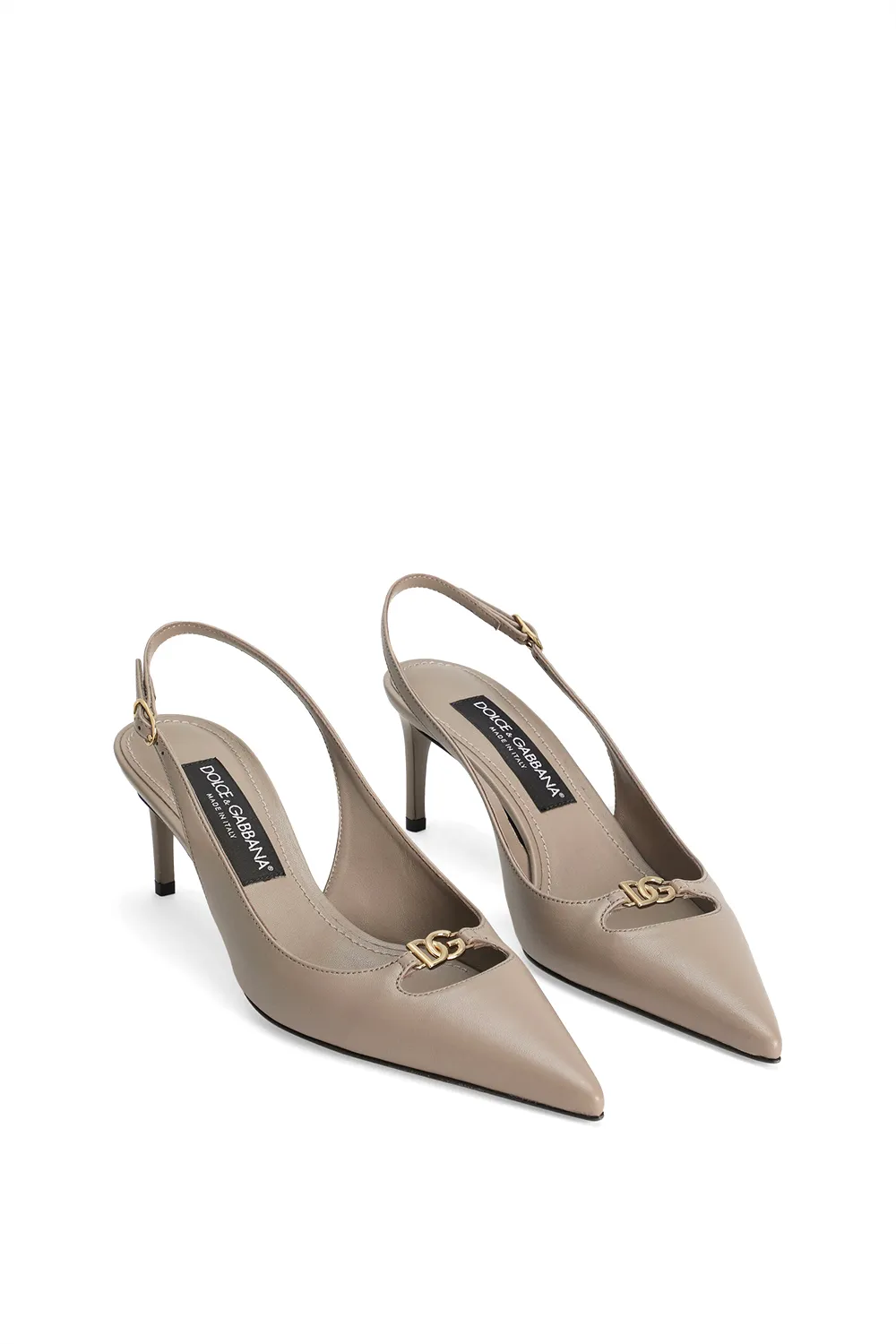 Logo Plaque Slingback Pumps