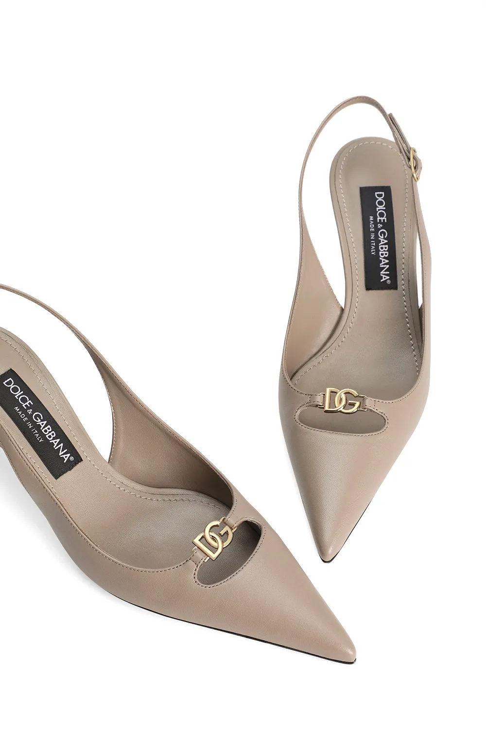 Logo Plaque Slingback Pumps