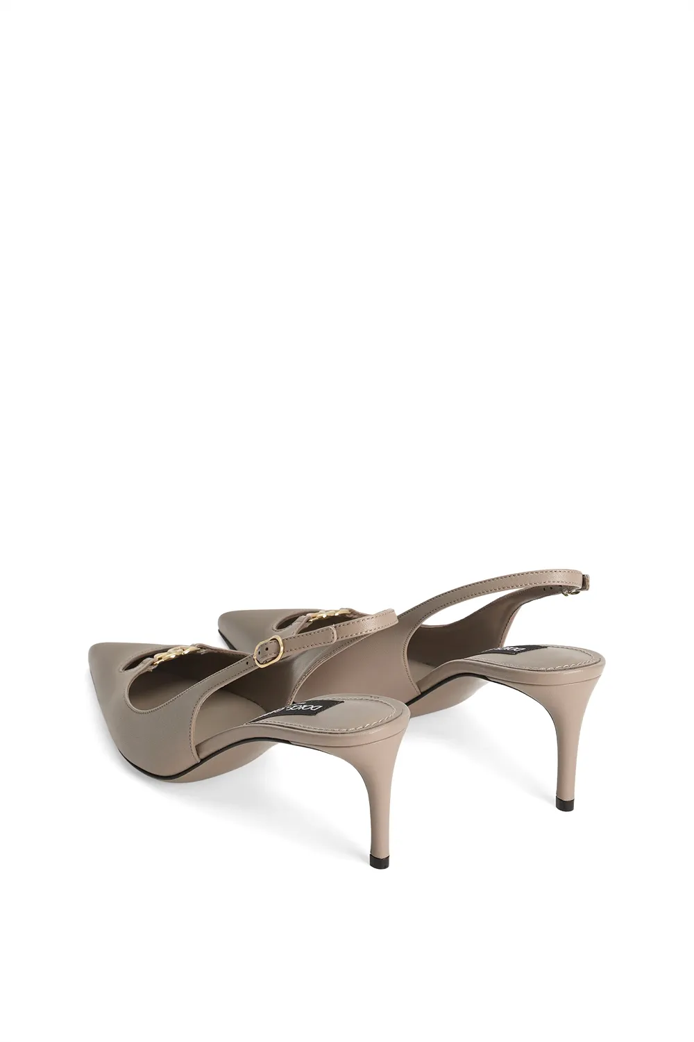 Logo Plaque Slingback Pumps