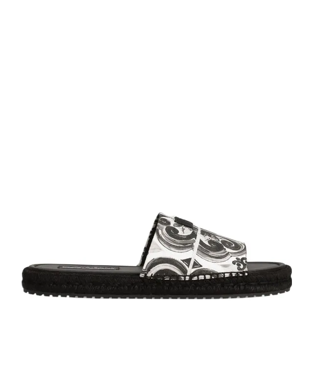 Majolica-Printed Espadrille Sandals
