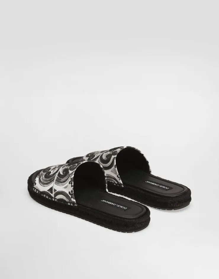 Majolica-Printed Espadrille Sandals