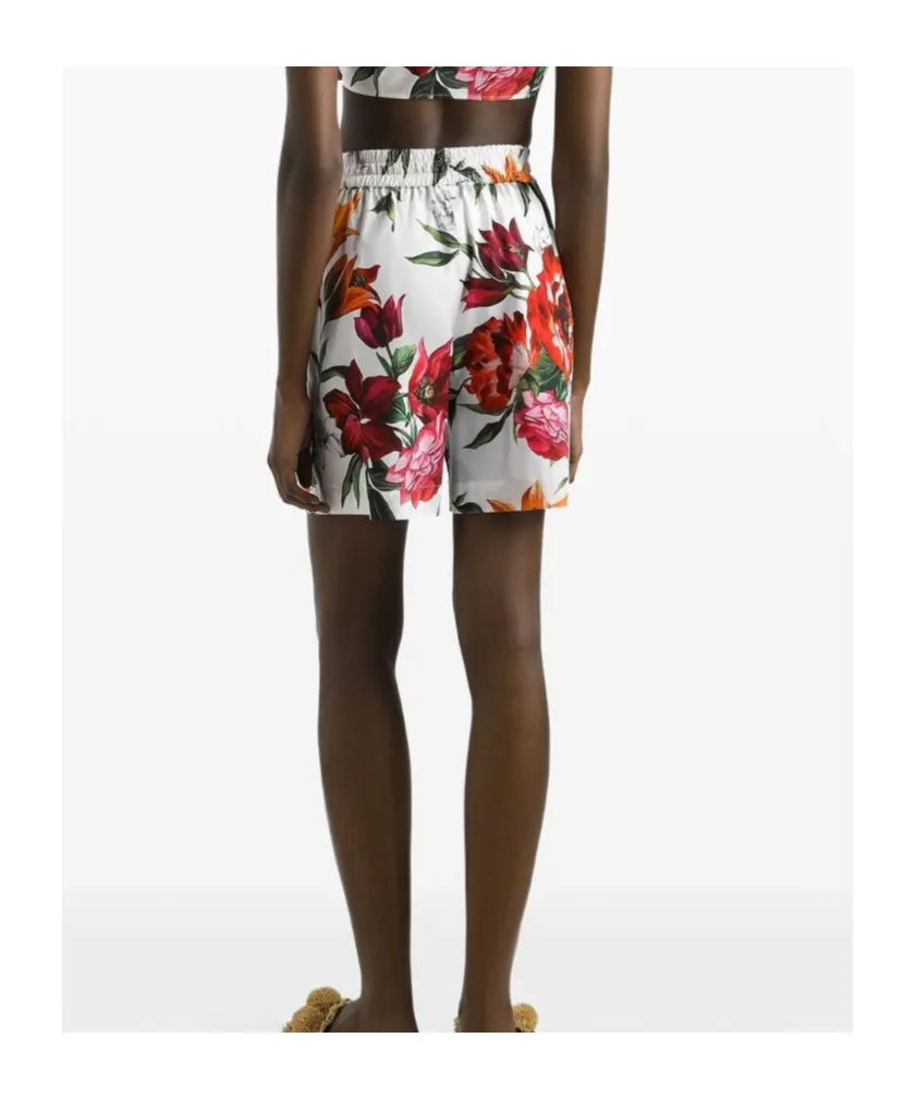 Flower Printed Poplin Shorts