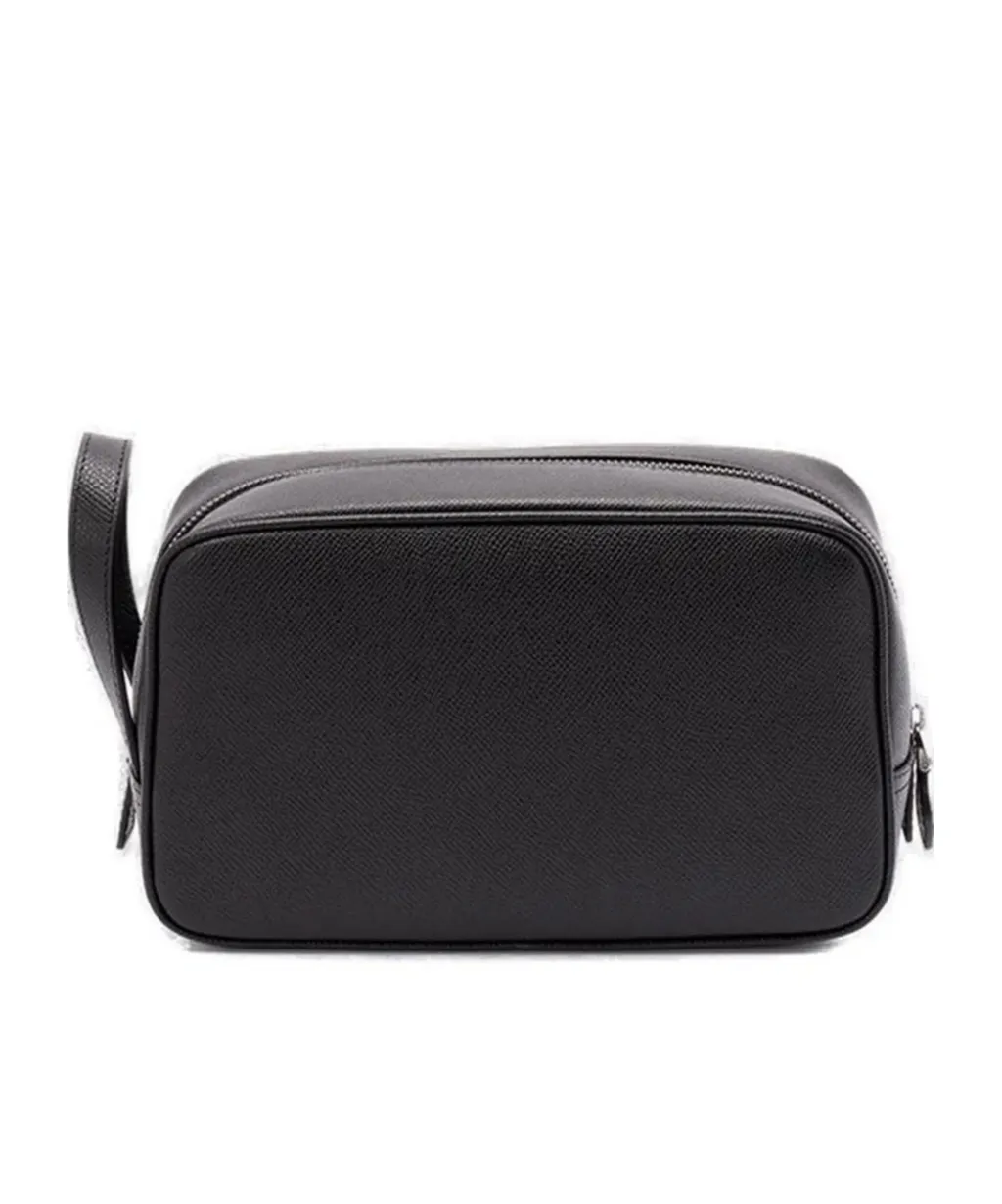 Logo Plaque Zipped Beauty Case