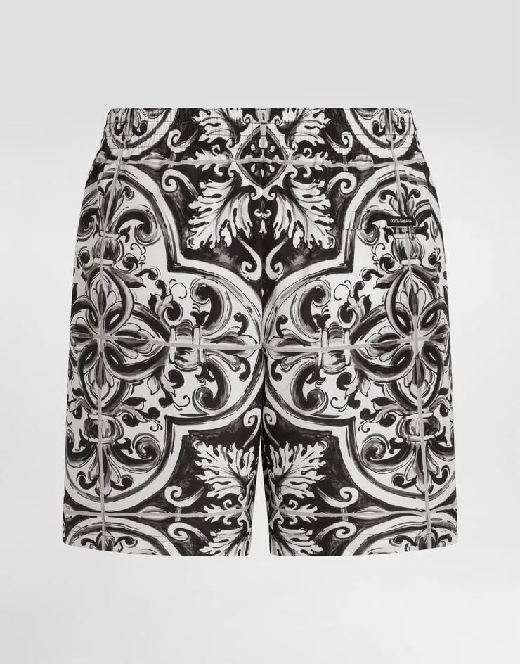 Majolica-Printed Medium Swim Boxer Shorts