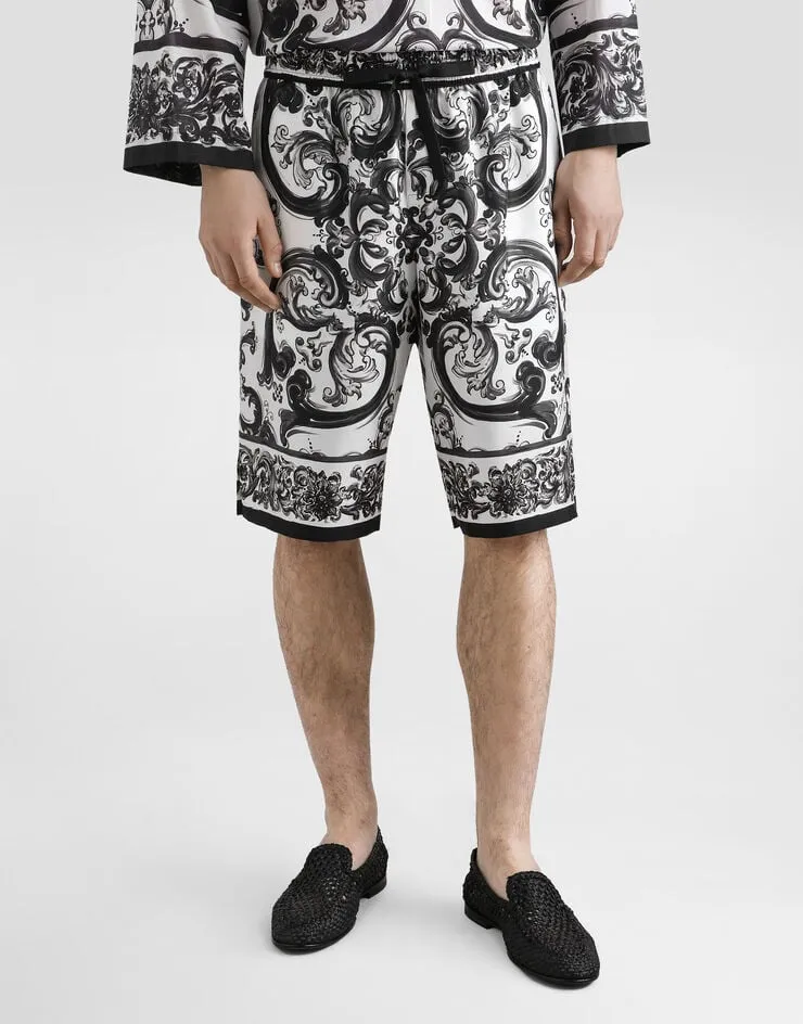 Majolica-Printed Jogging Shorts