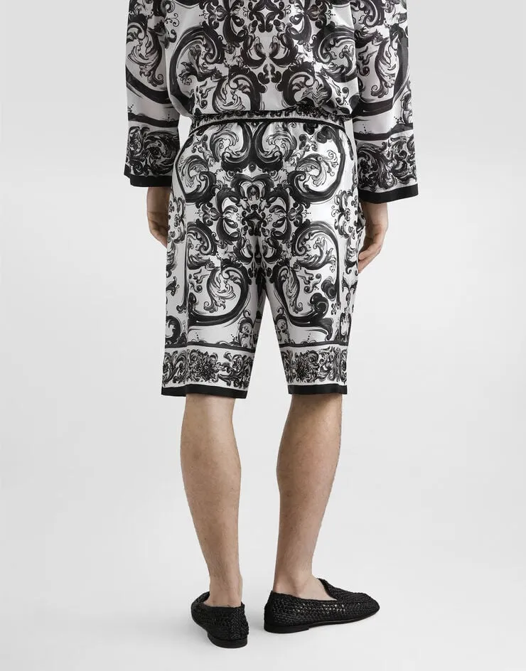 Majolica-Printed Jogging Shorts