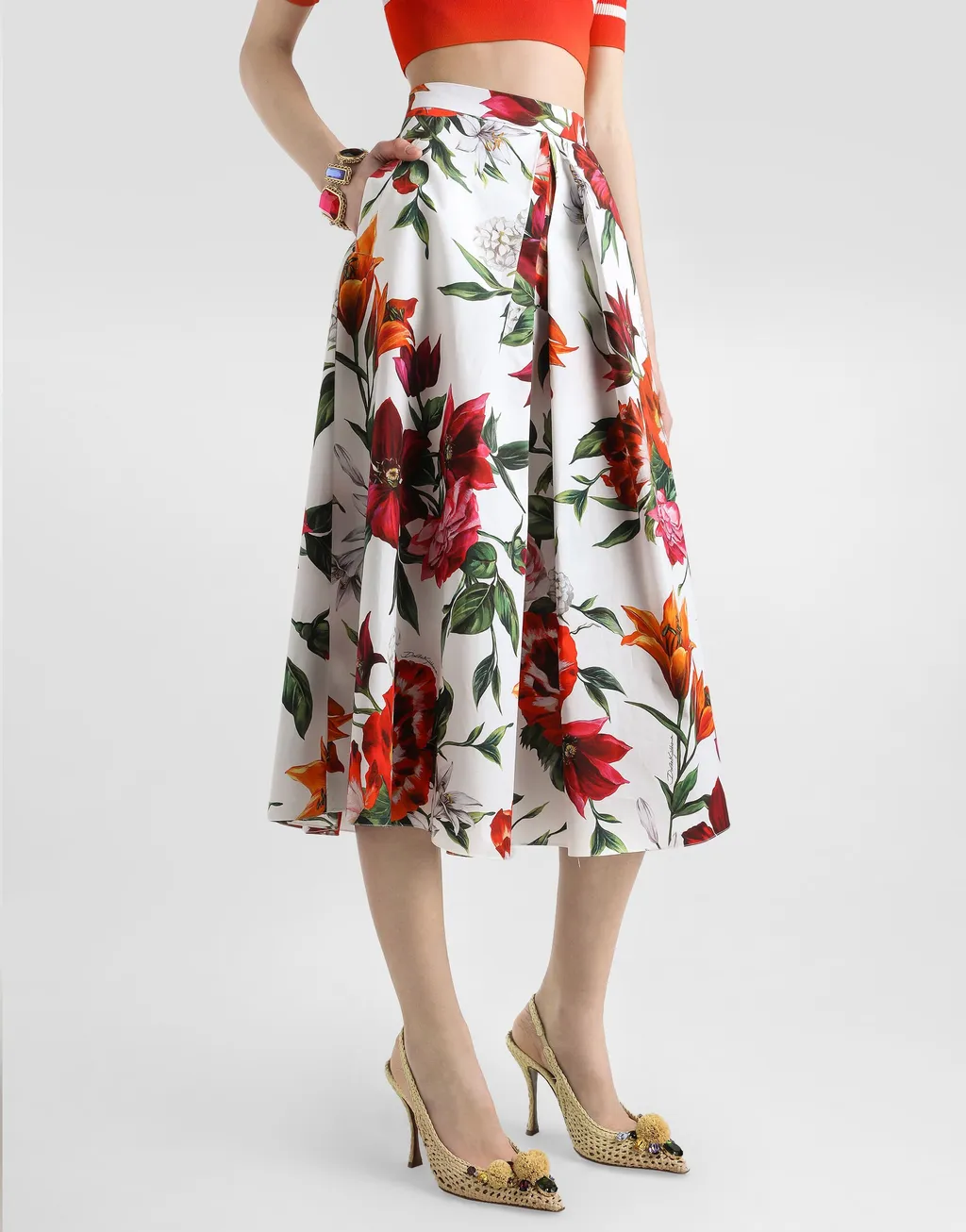 Floral Printed Midi Skirt