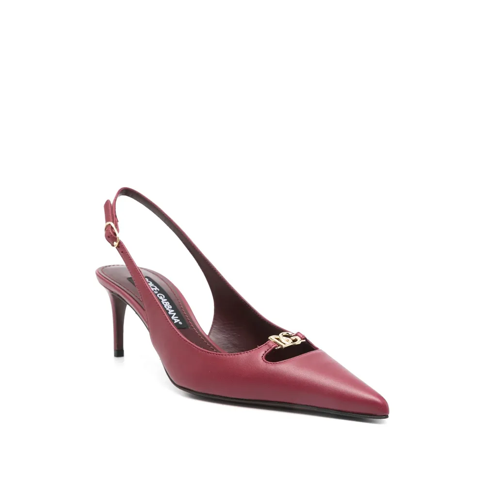 Logo Plaque Slingback Pumps