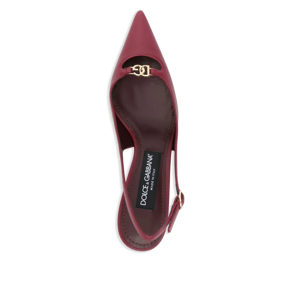 Logo Plaque Slingback Pumps