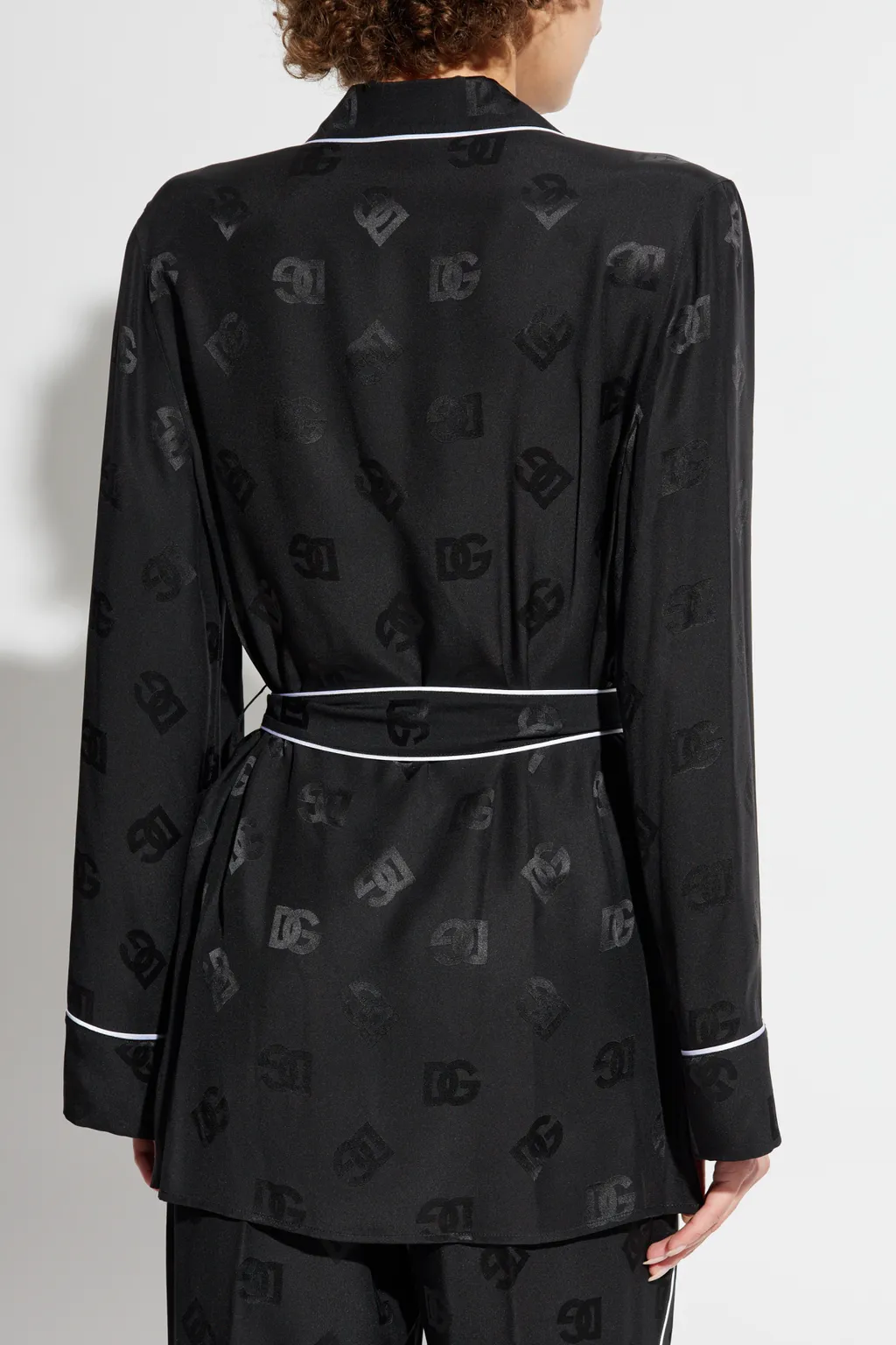 All-Over Dg Logo Jacquard Pajama Satin Shirt