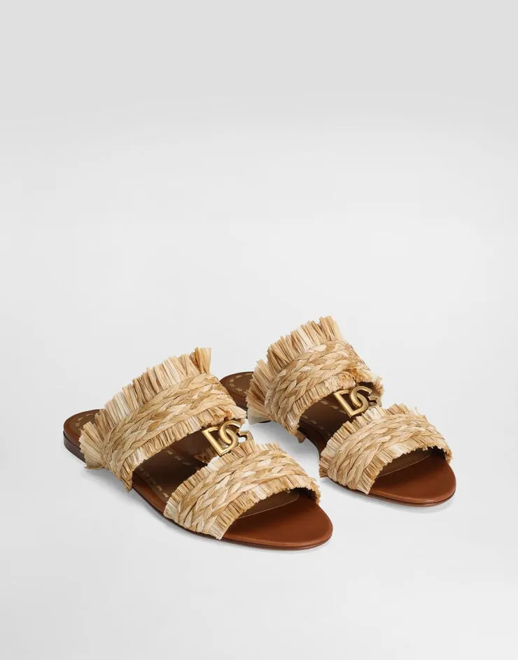 Fringe Detailed Braided Slippers