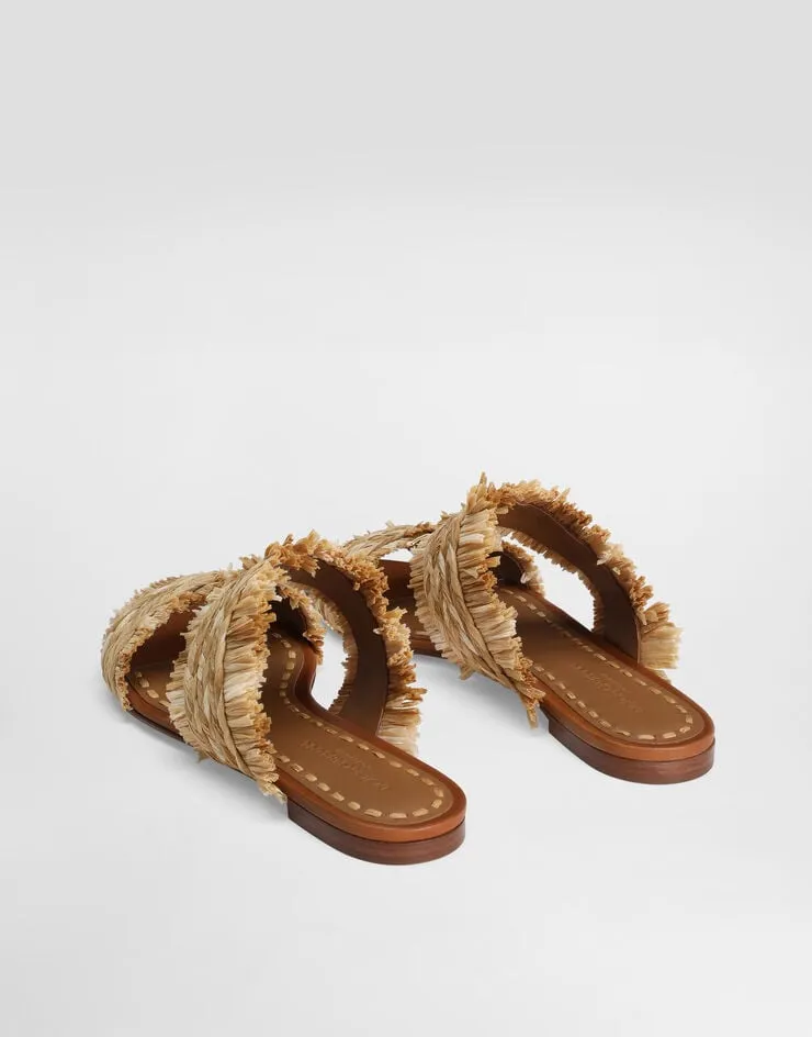 Fringe Detailed Braided Slippers