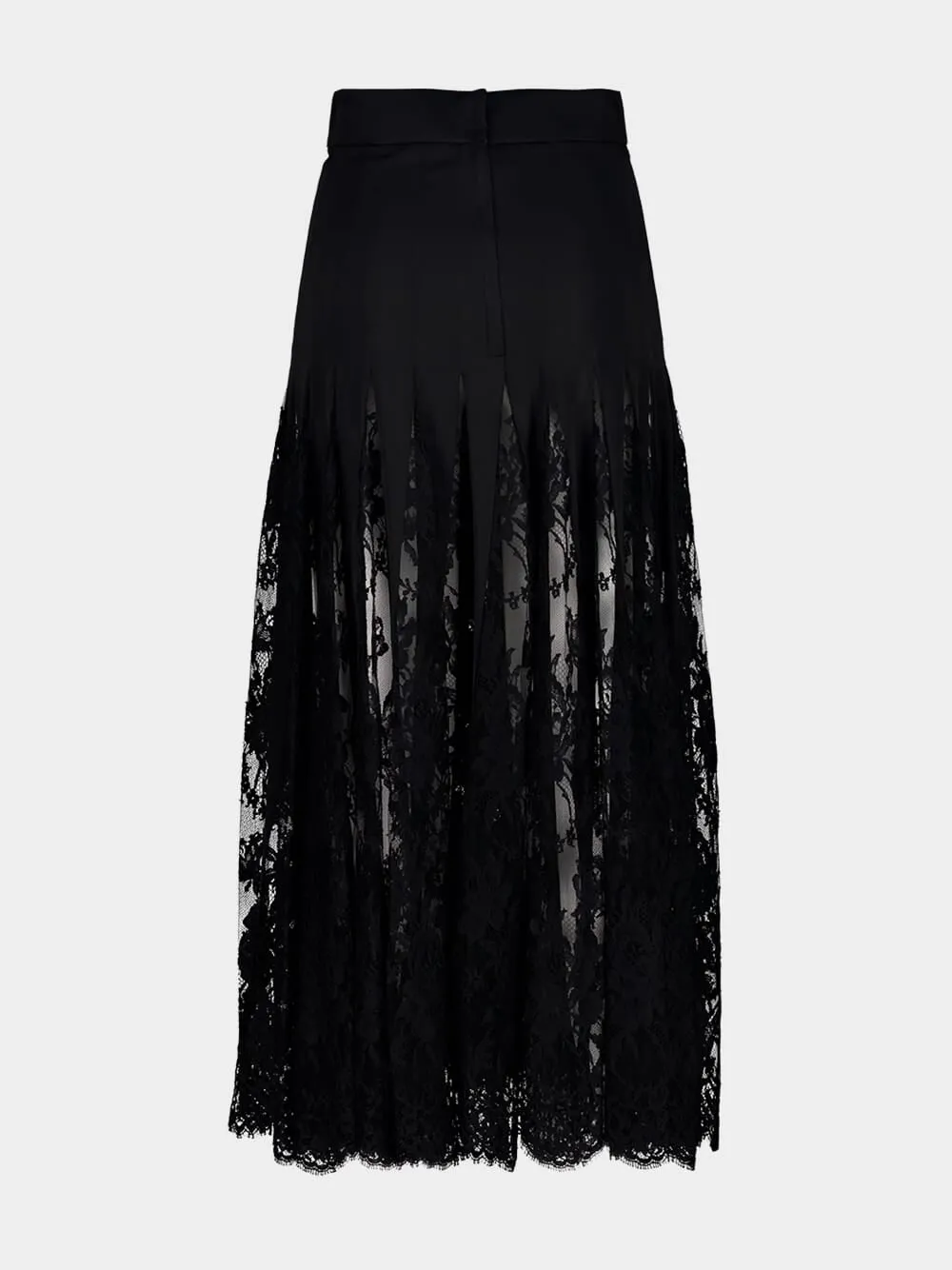 Lace Midi Charmeuse Skirt