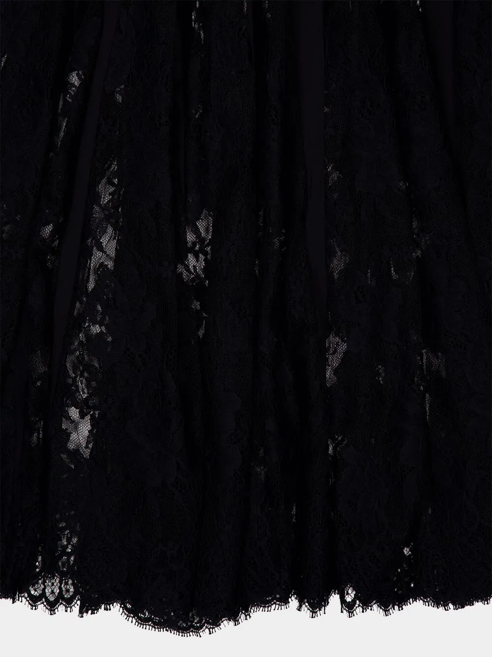 Lace Midi Charmeuse Skirt