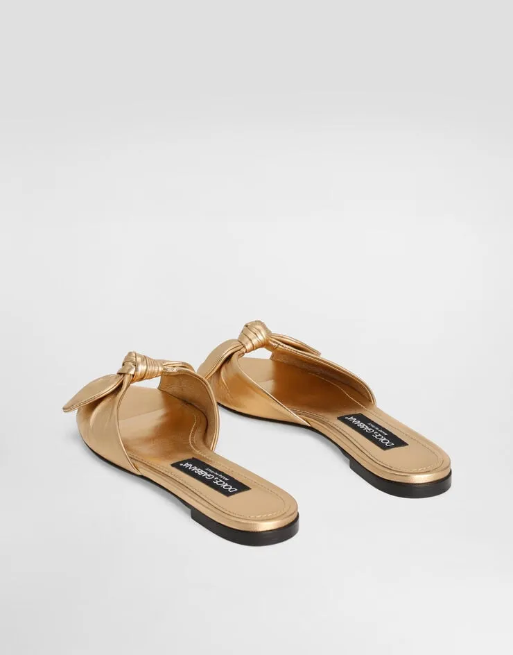 Bow Detailed Flat Slippers