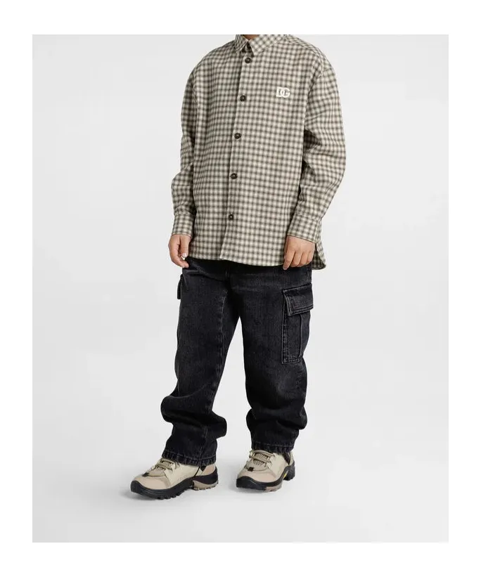Check-Pattern Logo Shirt