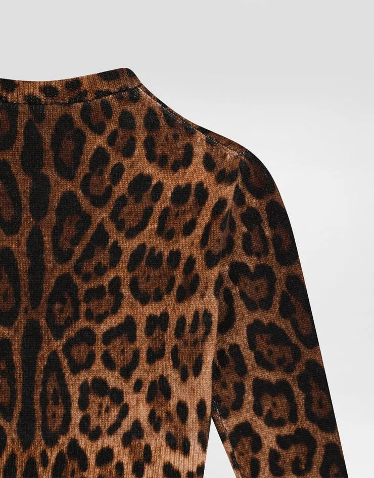 Leopard-Print Crew-Neck Pullover