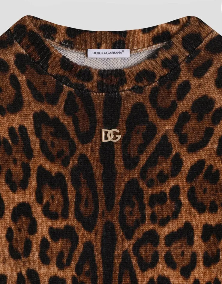 Leopard-Print Crew-Neck Pullover