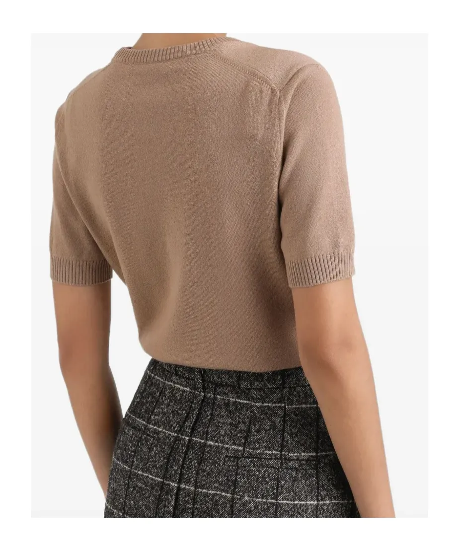 Short-Sleeve Cashmere Sweater