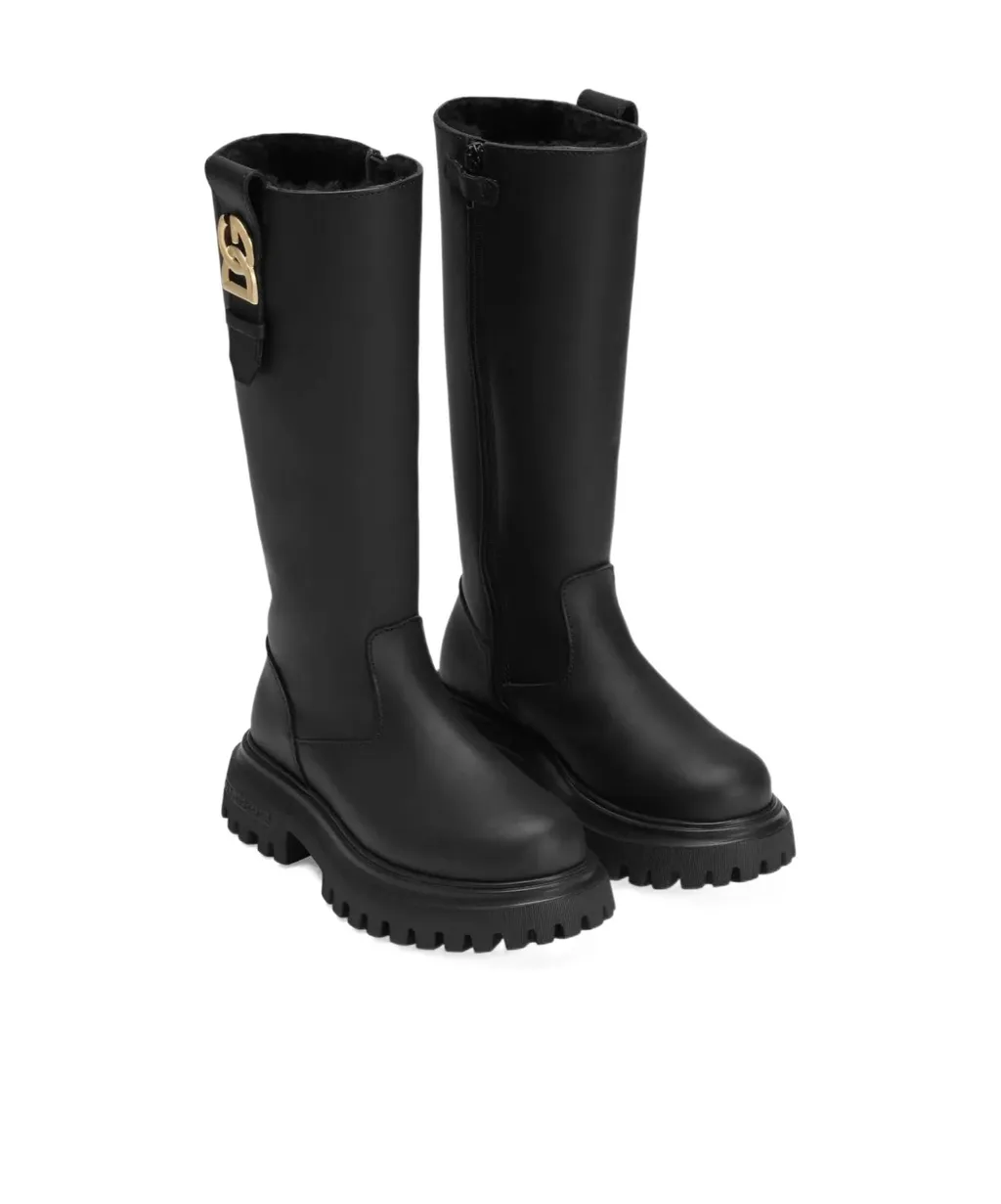 Logo-Plaque Chunky-Sole Boots