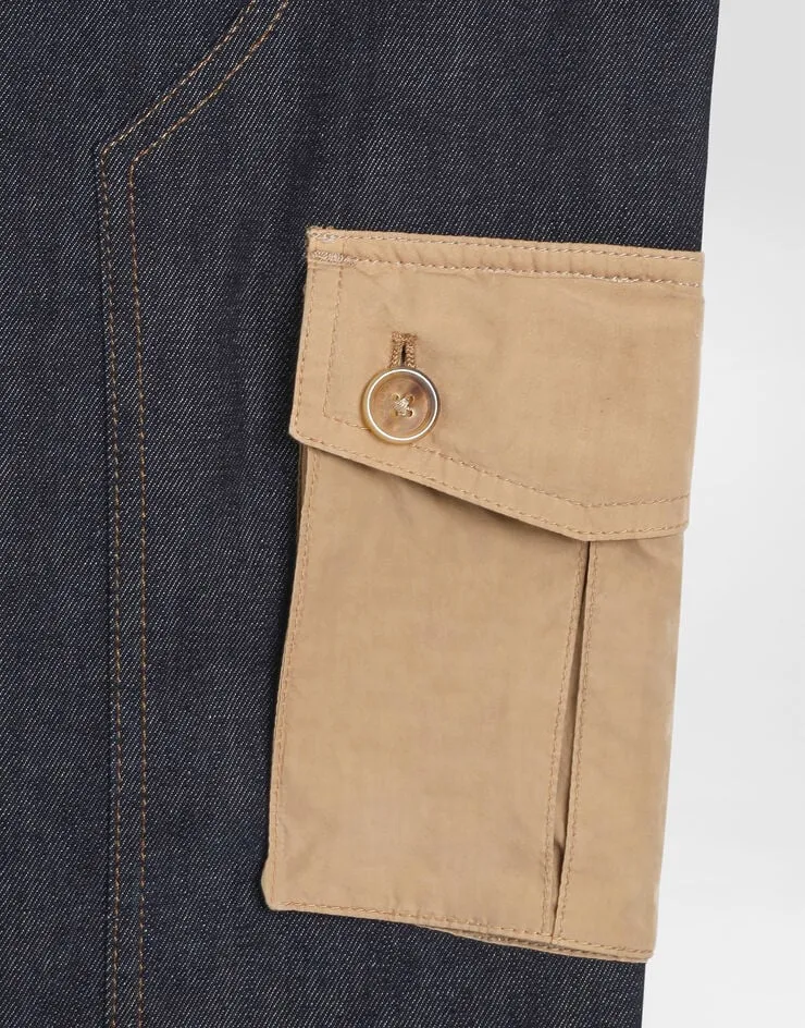 Double-Waist Cargo-Pocket Jeans