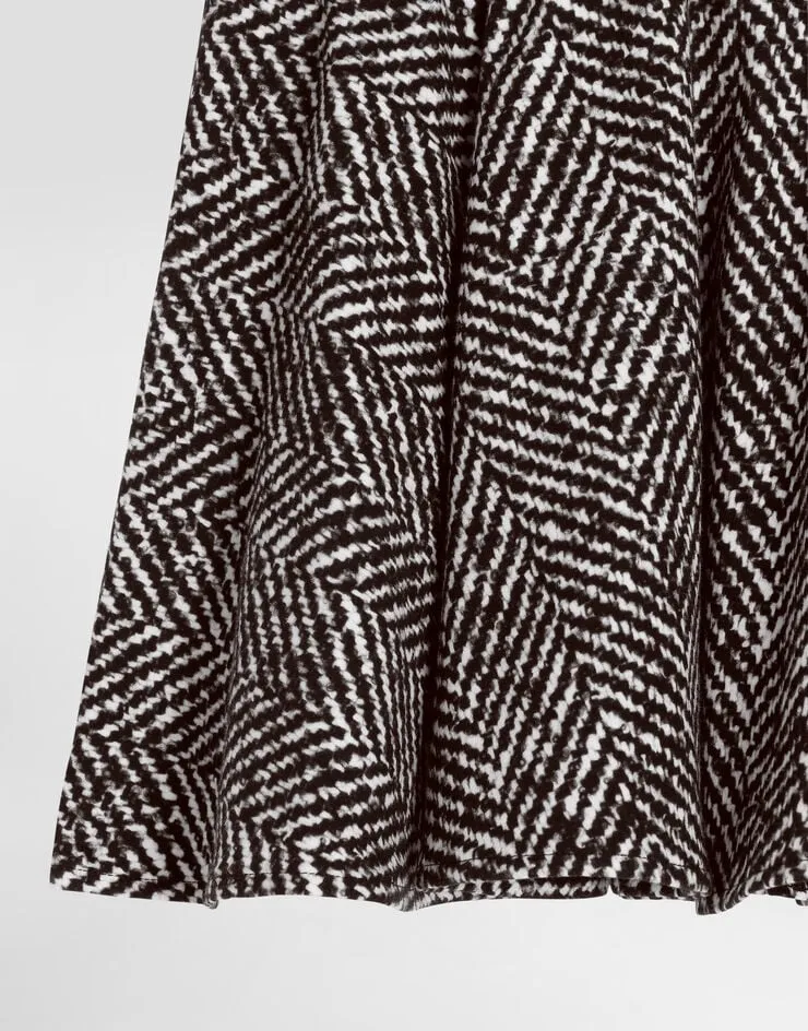 Chevron Elastic Waistband Skirt