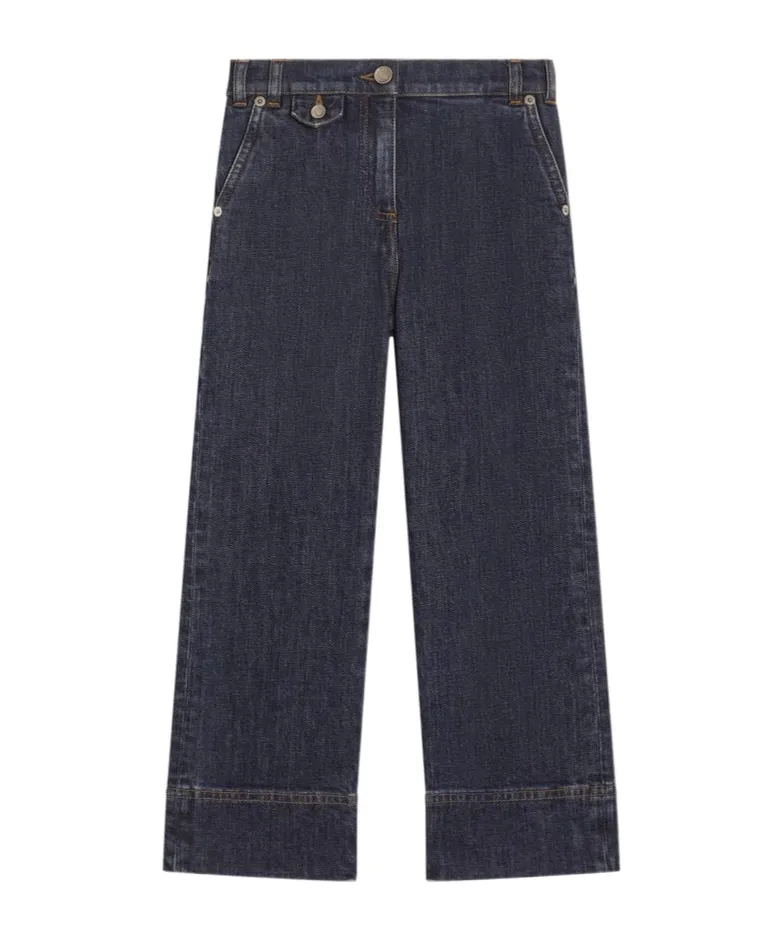 Cuffed Cotton Jeans