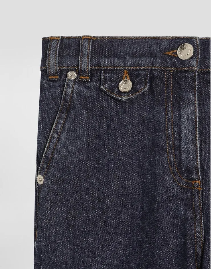Cuffed Cotton Jeans