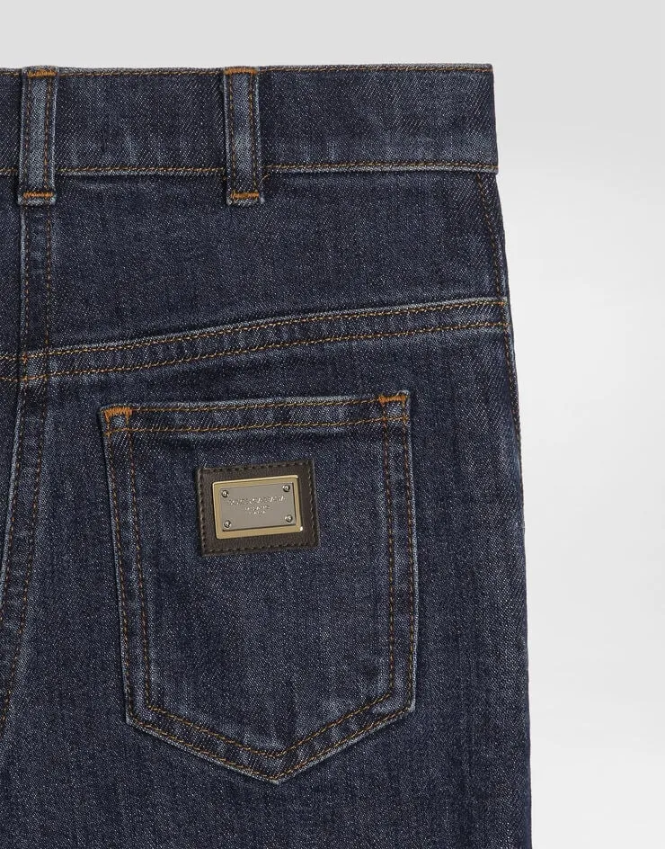 Cuffed Cotton Jeans