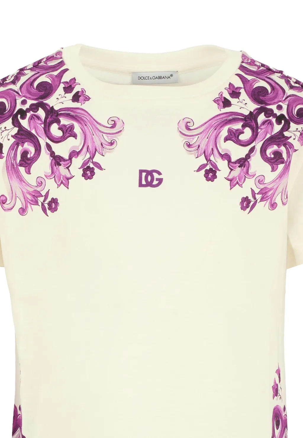 Majolica Printed Crewneck Jersey T-Shirt