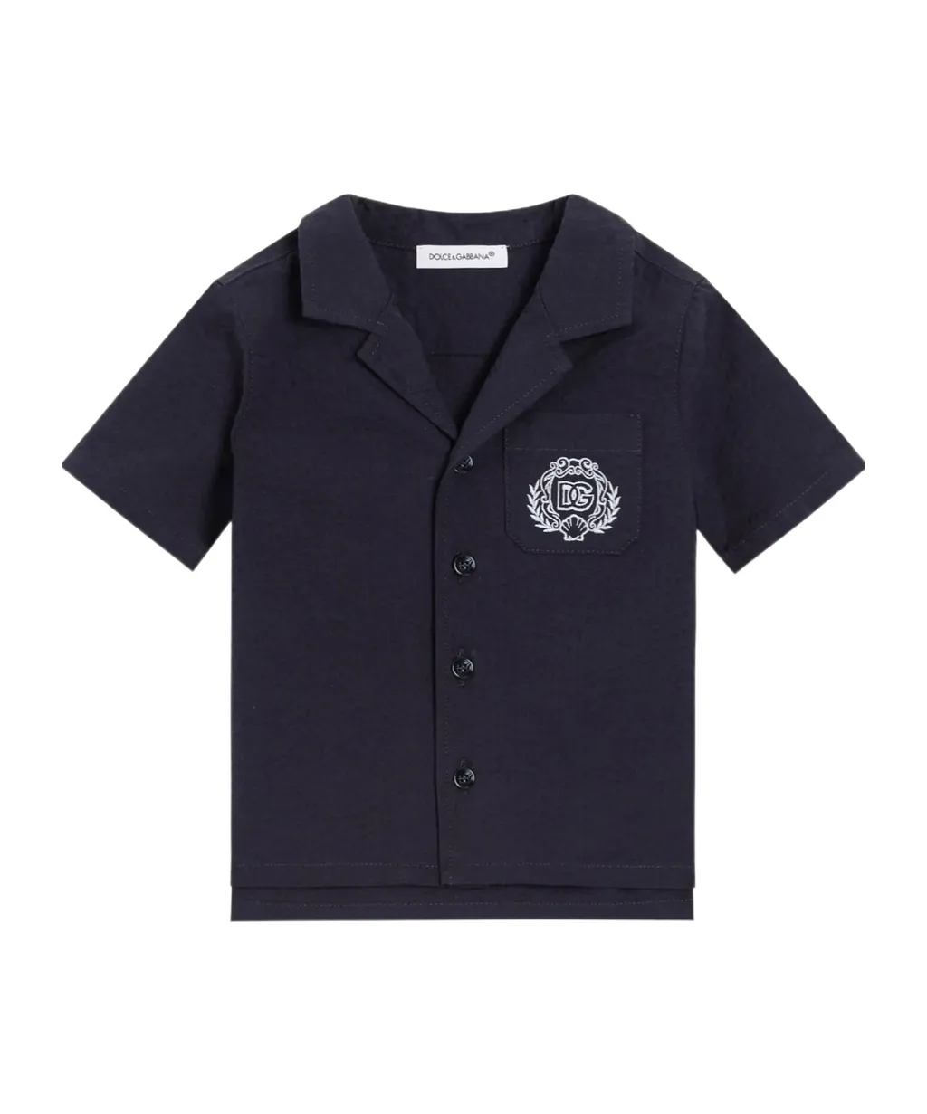 Embroidered-Logo Short-Sleeved Shirt