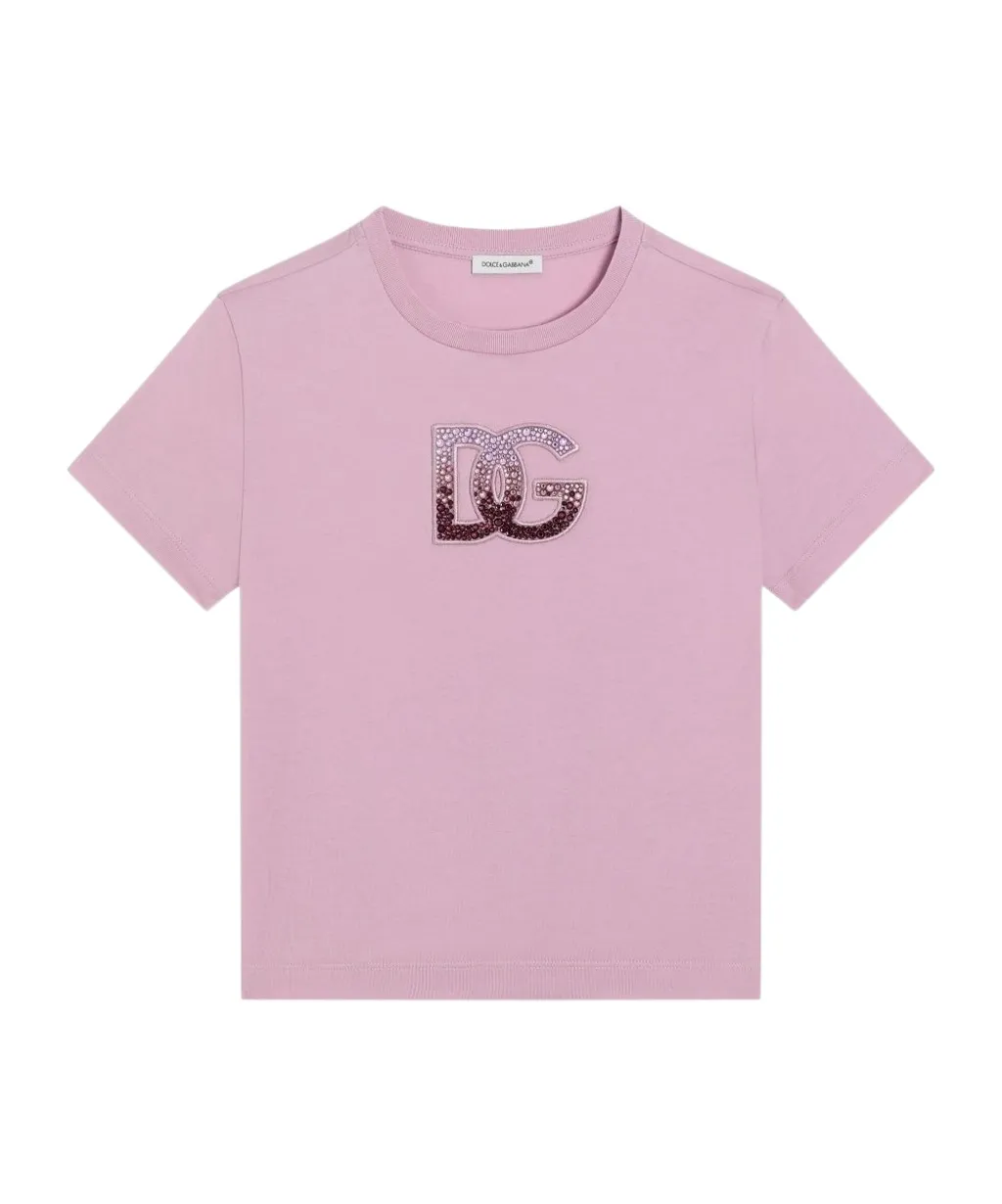 Rhinestone-Embellished Logo T-Shirt