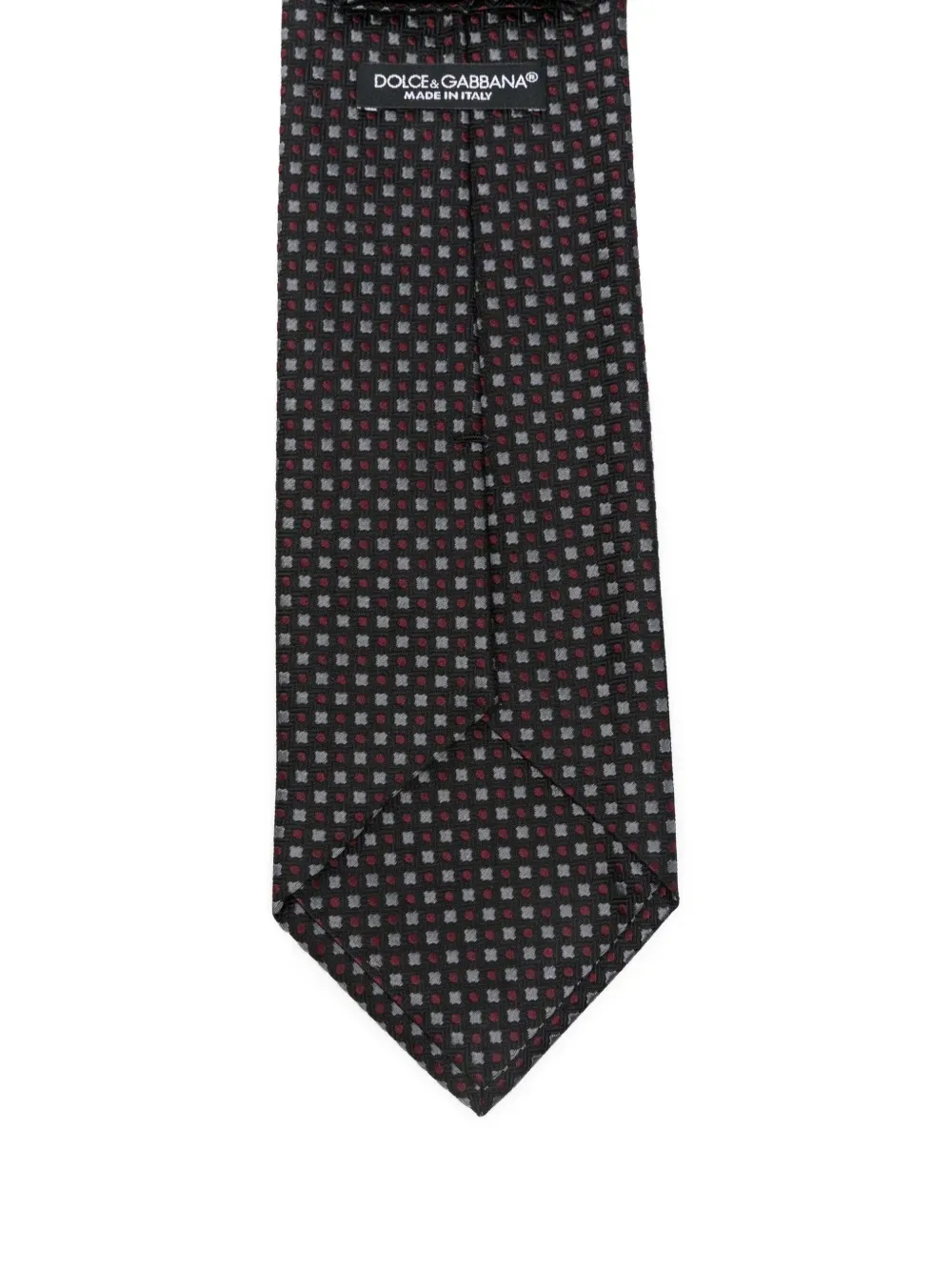 Geometric-Pattern Silk Tie