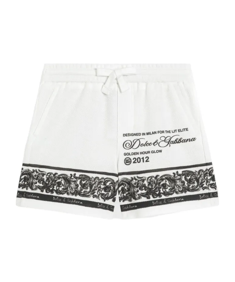 Logo-Print Cotton Shorts