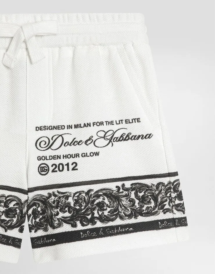 Logo-Print Cotton Shorts
