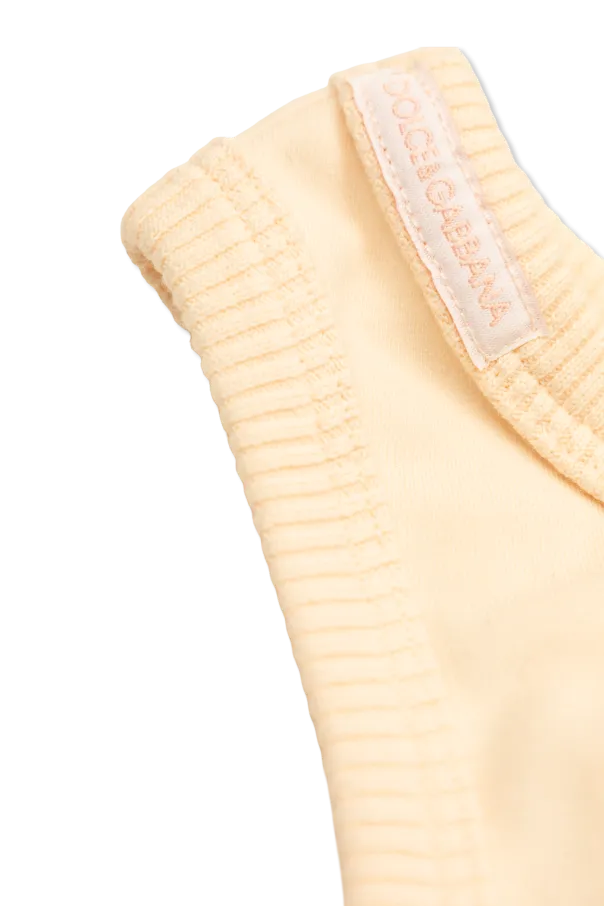 Sequined-Logo Ribbed Top