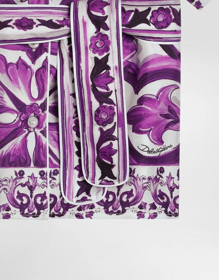 Graphic-Print Silk Shirt