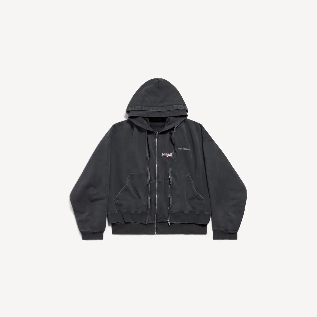 Layered Zip-Up Hoodie
