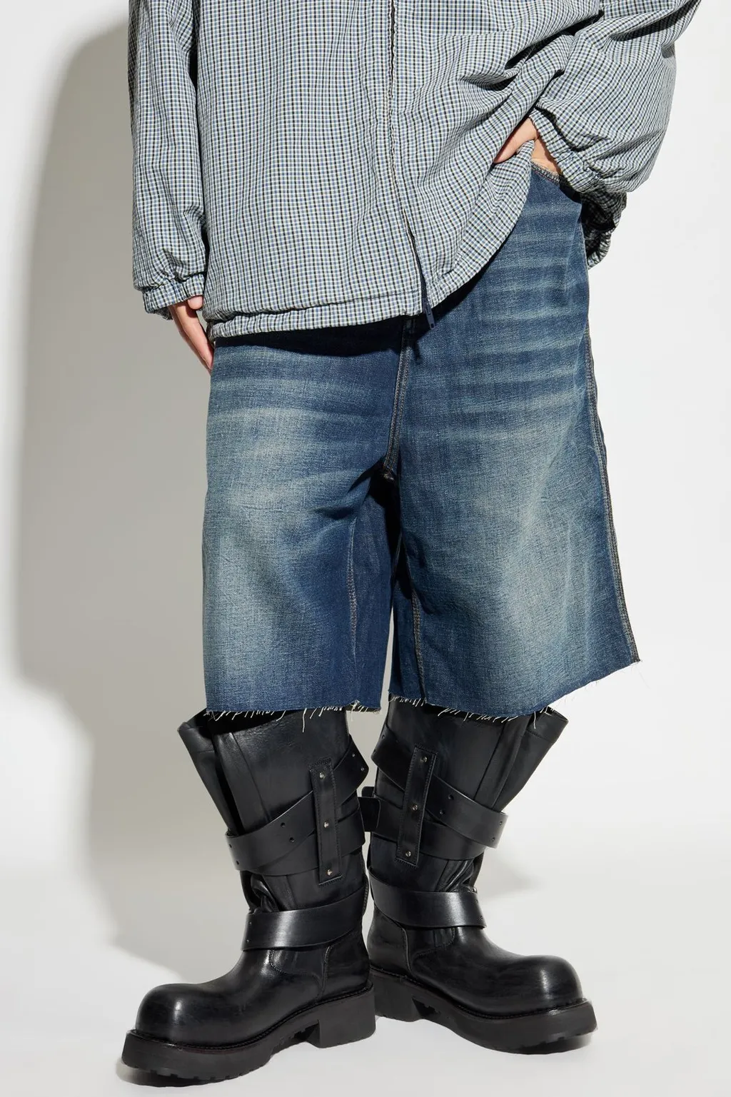 Denim Shorts With Belt Loops