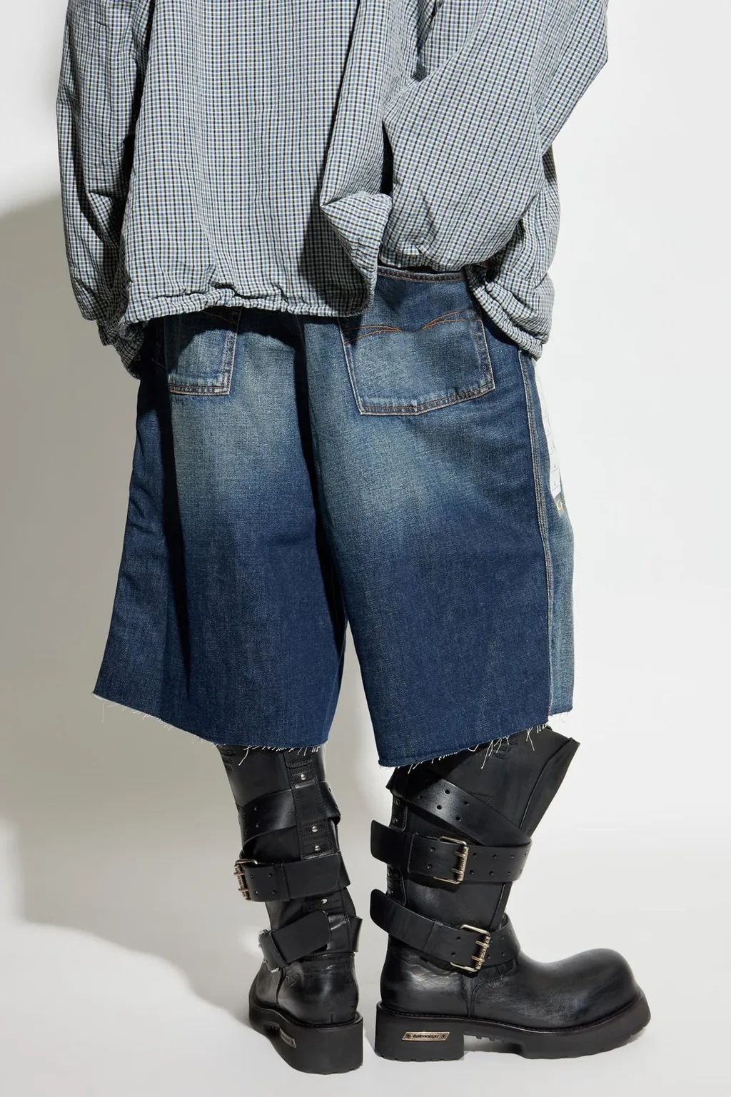 Denim Shorts With Belt Loops